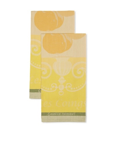 Garnier-Thiebaut Set of 2 Les Coings Kitchen Towels, Jaune