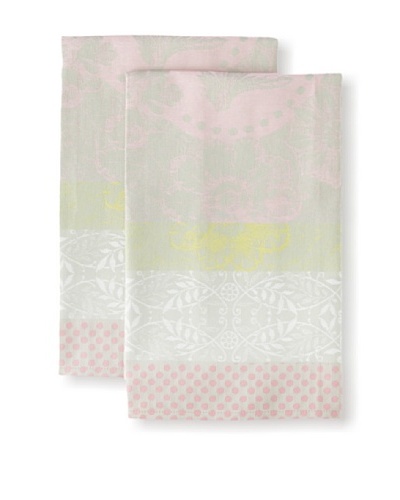 Garnier-Thiebaut Set of 2 Pensèe Kitchen Towels, Rose