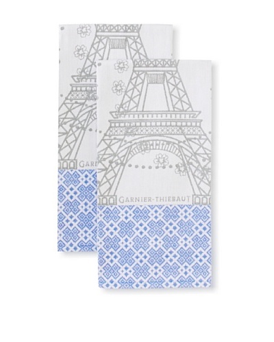 Garnier-Thiebaut Set of 2 Tour Eiffel Fer Kitchen Towels, Multi