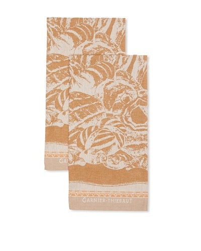 Garnier-Thiebaut Set of 2 Boulangerie Pain Kitchen Towels, Tan