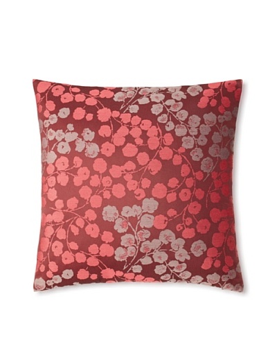 The Pillow Collection Fleur Floral Decorative Pillow, Bordeaux, 18 x 18