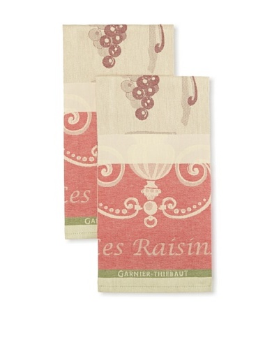 Garnier-Thiebaut Set of 2 Les Raisins Noir Kitchen Towels