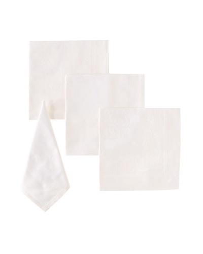 Garnier-Thiebaut Set of 4 Beauregard Napkins, Ivoire, 22 x 22