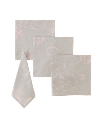 Garnier-Thiebaut Set Of 4 Mille Eclats Napkins, Rose, 22″ x 22″