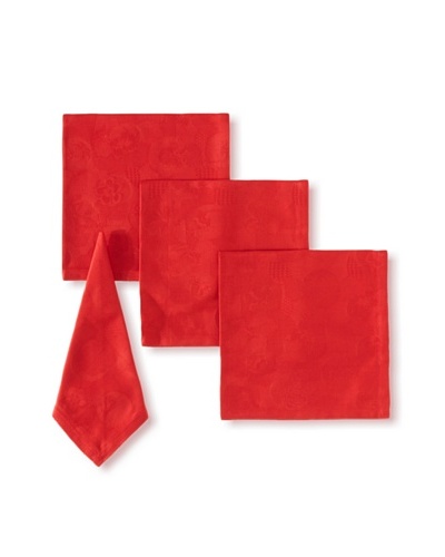 Garnier Thiebaut Mille Pensees Scarlet Napkin, Set of 4