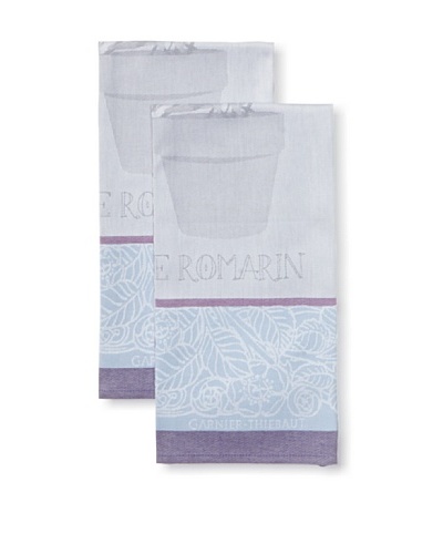 Garnier-Thiebaut Set of 2 Romarin Kitchen Towels, Indigo