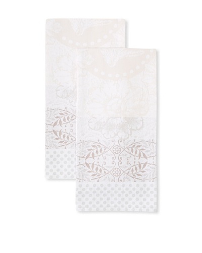 Garnier-Thiebaut Set of 2 Pensee Kitchen Towels, Bruyere, 22 x 30