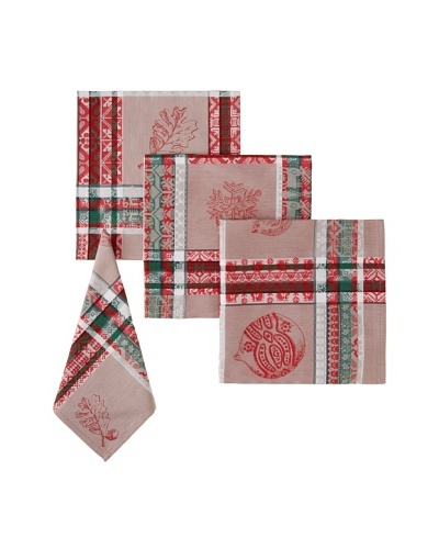 Garnier-Thiebaut Set of 4 Mille Noël Chalet Napkins