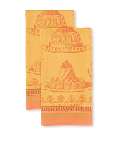 Garnier-Thiebaut Set of 2 Gateaux Delicieux Kitchen Towels, Abricot