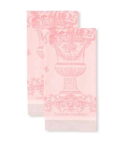 Garnier-Thiebaut Set of 2 Bird Garden Kitchen Towels, Rosa