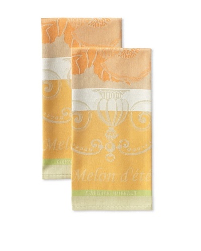 Garnier-Thiebaut Set of 2 Melon Kitchen Towels, Orange