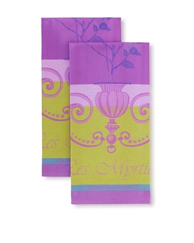 Garnier-Thiebaut Set of 2 Myrtilles Kitchen Towels, Violet