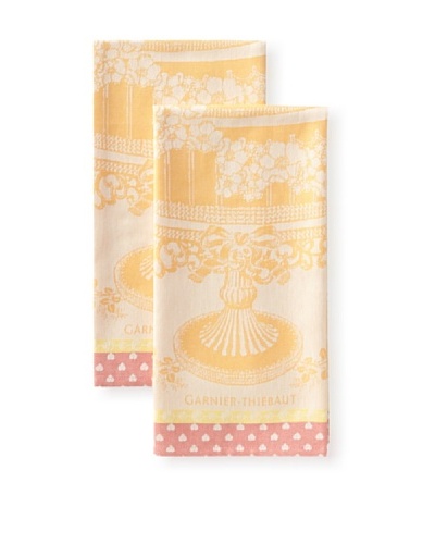 Garnier-Thiebaut Set of 2 Ceremonie Kitchen Towels, Mandarine