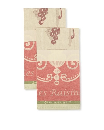 Garnier Thiebaut Set of 2 Les Raisins Black Kitchen Towels