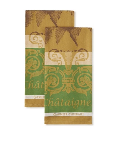 Garnier-Thiebaut Set of 2 Chataignes Kitchen Towels, Marron