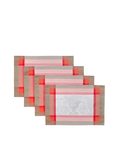 Garnier-Thiebaut Set of 4 Flanerie Placemats, Corail