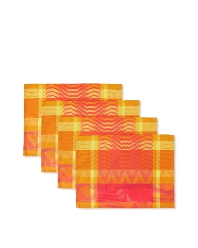 Garnier-Thiebaut Set of 4 Cinetik Place Mats, Feu, 22 x 16