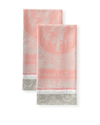 Garnier-Thiebaut Set of 2 Bouquet De Roses Kitchen Towels, Damascena