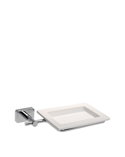 Gedy by Nameek’s Minnesota Collection Wall-Mountable Soap Dish, White/Polished Chrome