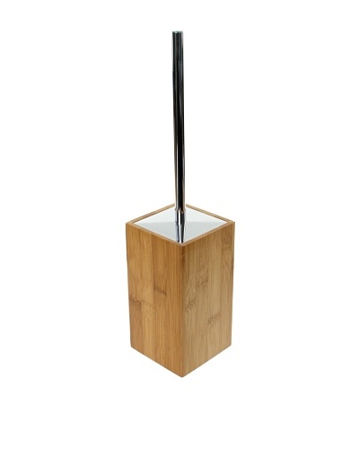 Gedy by Nameek’s Wood Square Toilet Brush Holder with Brass, Bambu