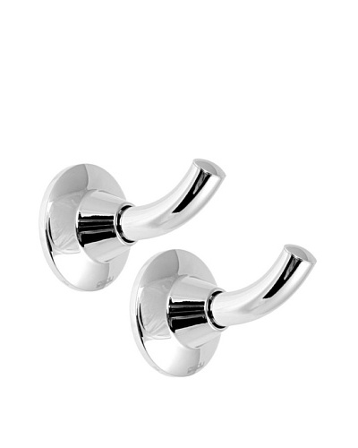 Gedy by Nameek's Set of 2 Ascot Collection Wall-Mountable Hooks, Polished Chrome