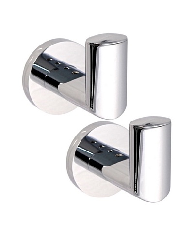 Gedy by Nameek’s Set of 2 Demetra Collection Wall-Mountable Hooks, Polished Chrome