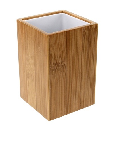 Gedy by Nameek's Square Wood Toothbrush Holder, Bambu