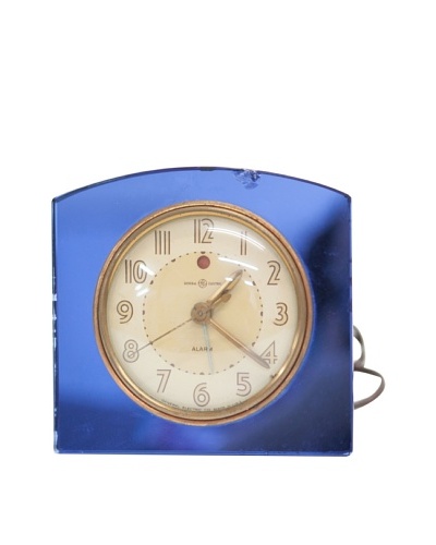 General Electric Vintage Alarm Clock, Blue/Tan