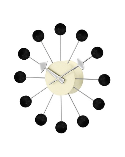 George Nelson Atomic Ball Wall Clock [Black/Silver]