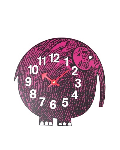 George Nelson Zoo Timer Elephant Wall Clock, Purple