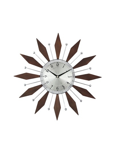 George Nelson The Harper Mid-Century Clock, Walnut/Silver