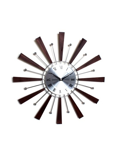 George Nelson Spindle Clock, Espresso/Silver