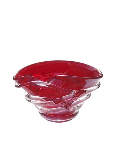 Glass Works Jozefina Stylish Red Irydescent Bowl