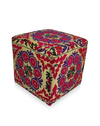 Momeni One-of-a-Kind Hand-Embroidered Suzani Ottoman