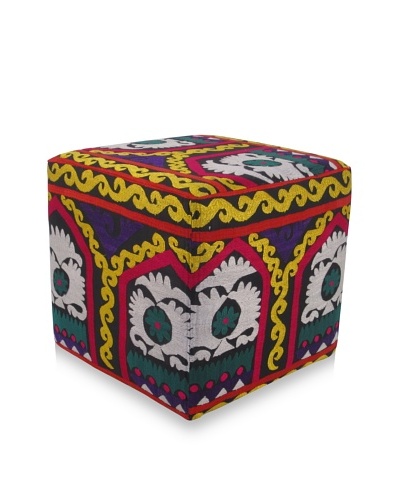 Momeni One-of-a-Kind Hand-Embroidered Suzani Ottoman