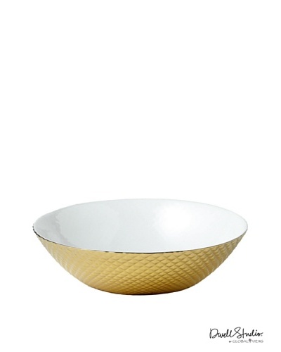Global Views Gold Diamond-Cut Ceramic Bowl
