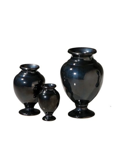 Global Views Set of 3 Pompeii Urns, Bronze