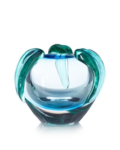 Global Views Glass Spring Leaf Bowl, Blue/Green