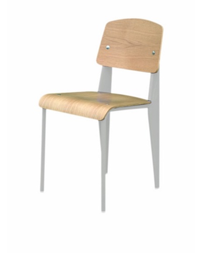 Control Brand Color-Block Bentwood Chair, White