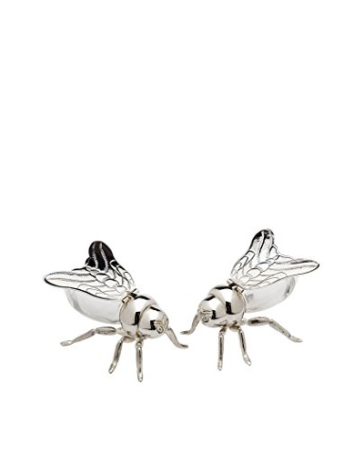 Godinger Bee Salt & Pepper Shakers, Silver/Clear