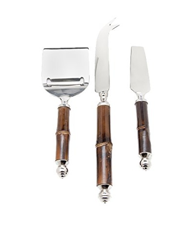 Godinger Set of Bamboo Handled Cheese Knives