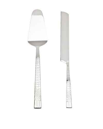 Godinger Croco Cake Knife & Server, Silver