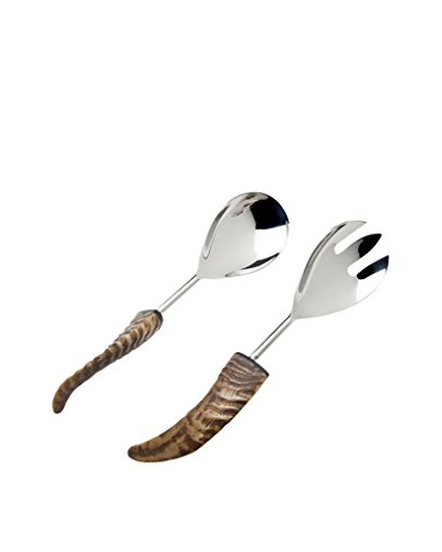 Godinger Natural Horn Salad Spoon & Fork