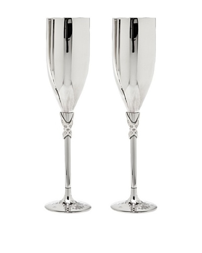 Godinger Set of 2 Satin & Stones Champagne Flutes