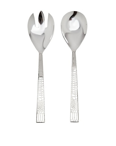 Godinger Croco Salad Spoon & Fork, Silver