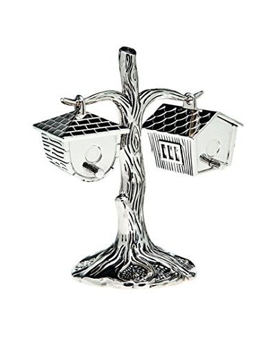 Godinger Birdhouse Salt & Pepper Shakers, Silver