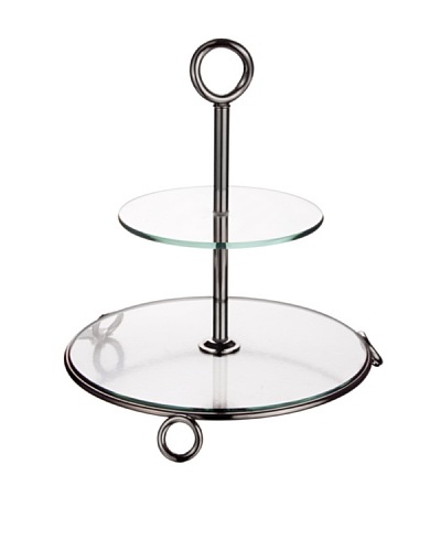 Godinger 2-Tier Server/Glass Ellipse