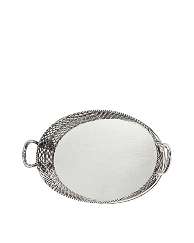 Godinger Pierced Oval Gallery Tray, Silver