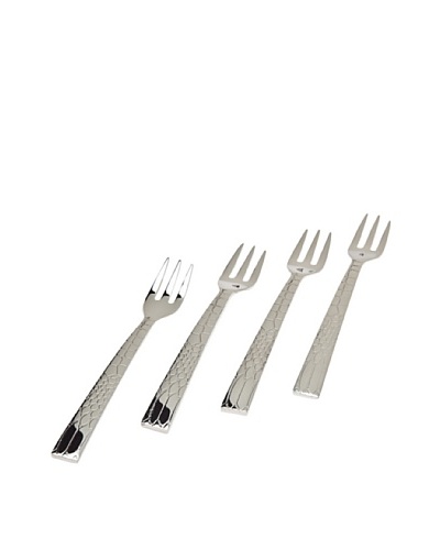 Godinger Croco Set of 4 Dessert Forks, Silver