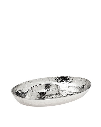 Godinger Lava Oval Chip & Dip, Silver